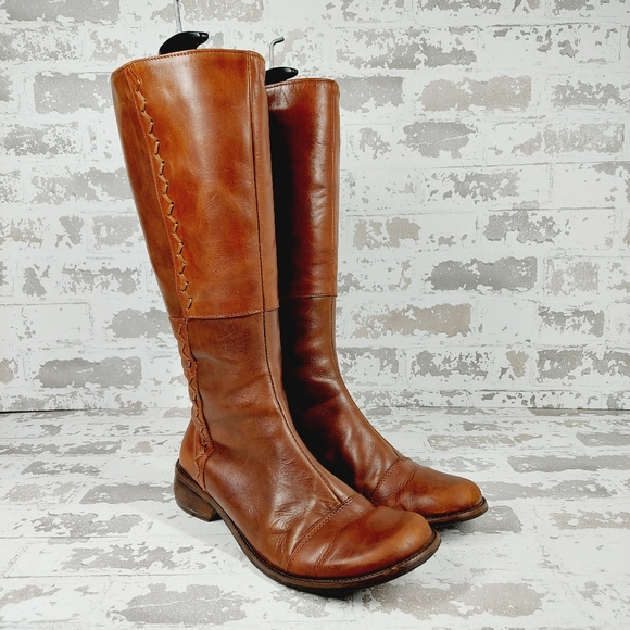 Davos Gomma Round Toe Brown Leather Side Zip Ridding Boots F446 - Picture 4 of 14